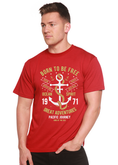 Born To Be Free Men's Bamboo Viscose/Organic Cotton Short Sleeve Graphic T-Shirt