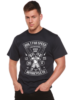 Built For Speed Men's Bamboo Viscose/Organic Cotton Short Sleeve Graphic T-Shirt