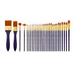 Studio Mixed Media Gold Nylon Brush Set - 30 pc