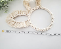 Macrame bunny ears decor. Foldable ears.