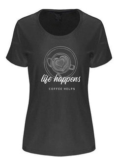 Life Happens Printed Women's Bamboo/Cotton Short Sleeve Scoop Neck T-Shirt
