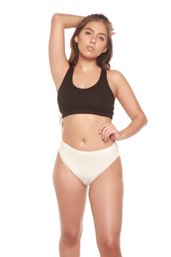 Women's Bamboo/Cotton High Leg Brief Style Underwear Natural Color - 3-pack